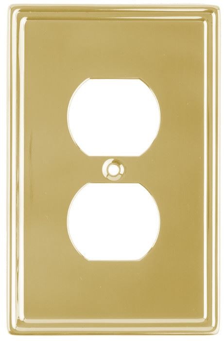 Single Duplex Wall Plate Polished Solid Brass