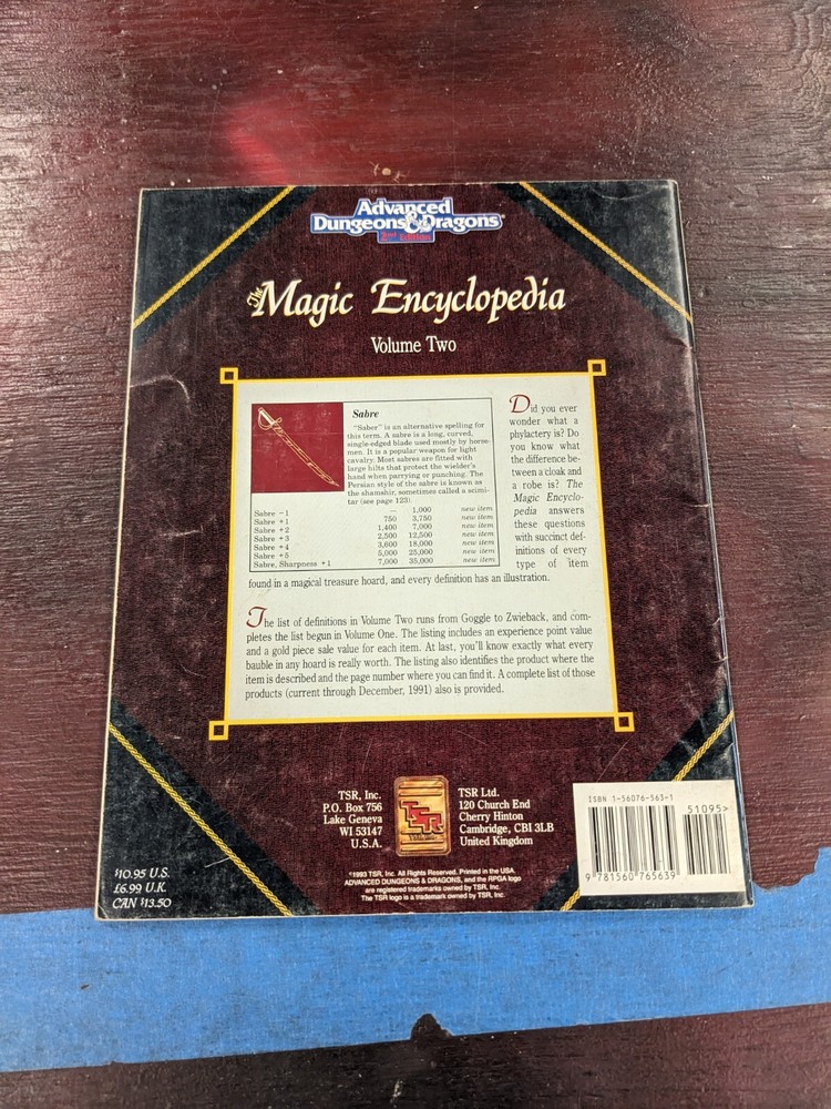 Magic Encyclopedia Volume Two 9421 Advanced Dungeons & Dragons 2nd Edition
