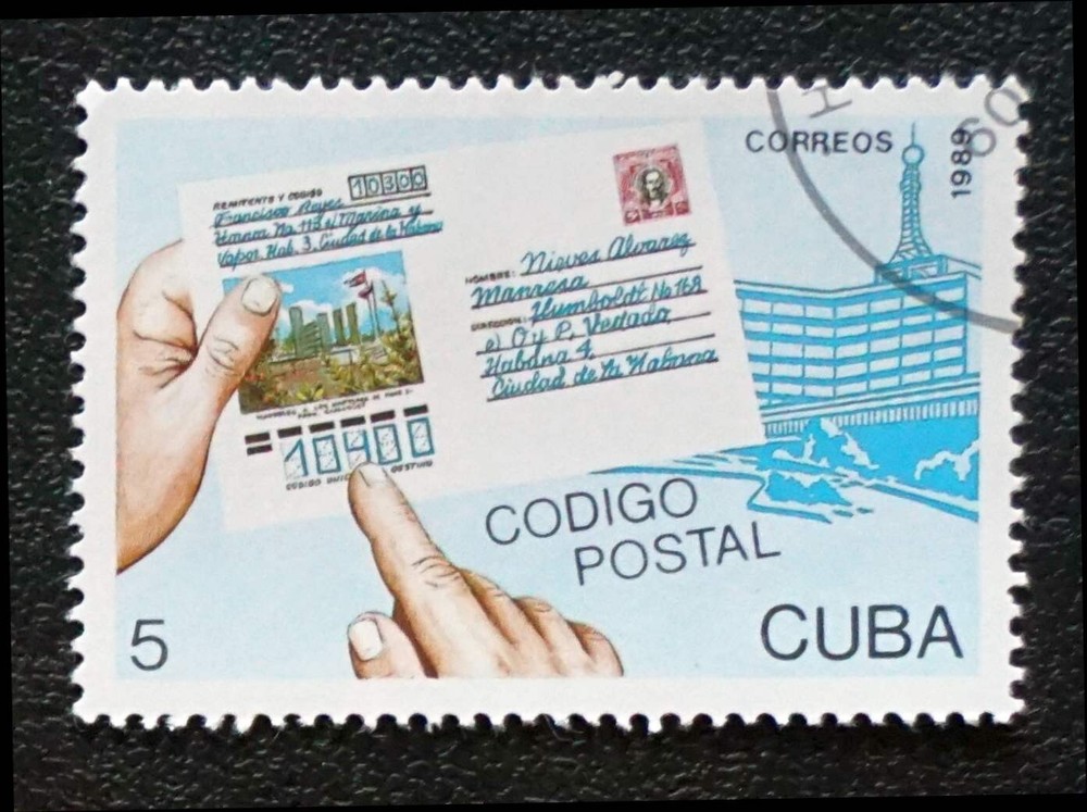 sCUBA Sc# 3126  POSTAL CODES mail  1989  used cto