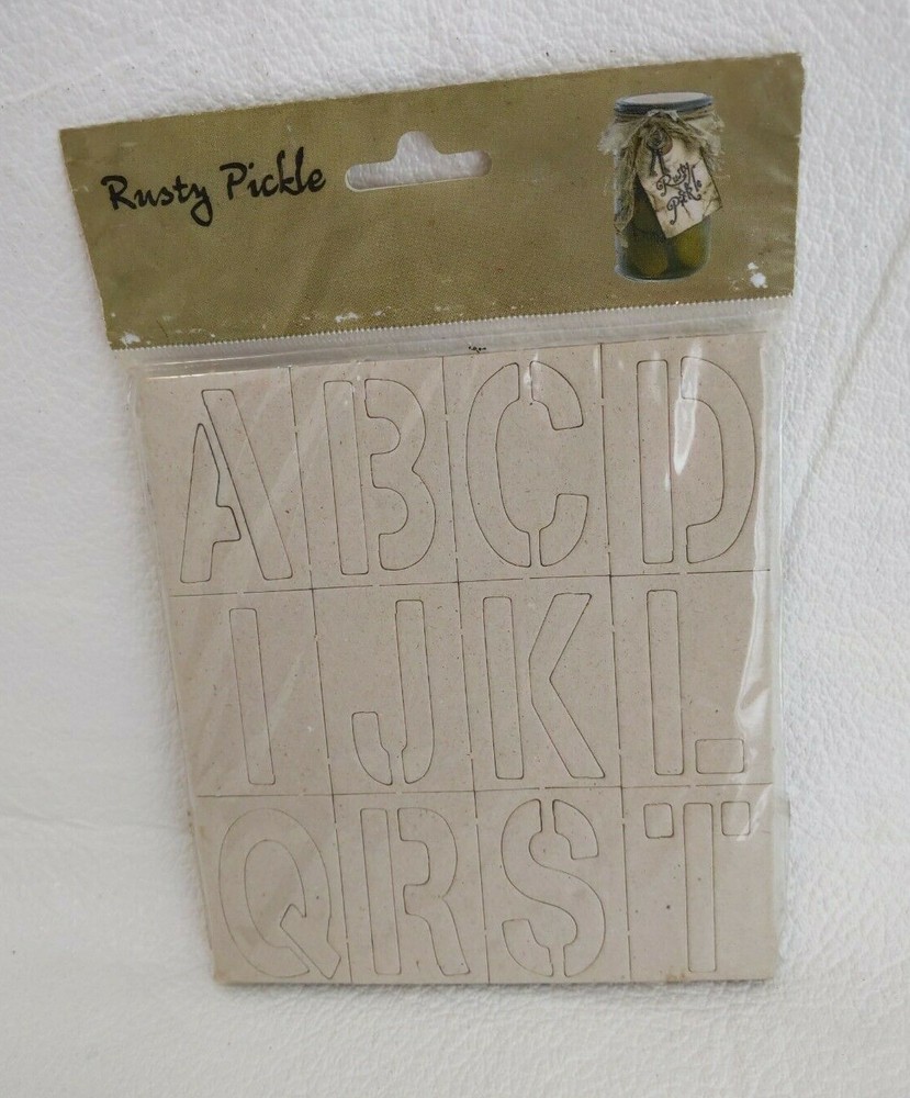 Rusty Pickle Chipboard Scrapbooking Letter Number Stencils