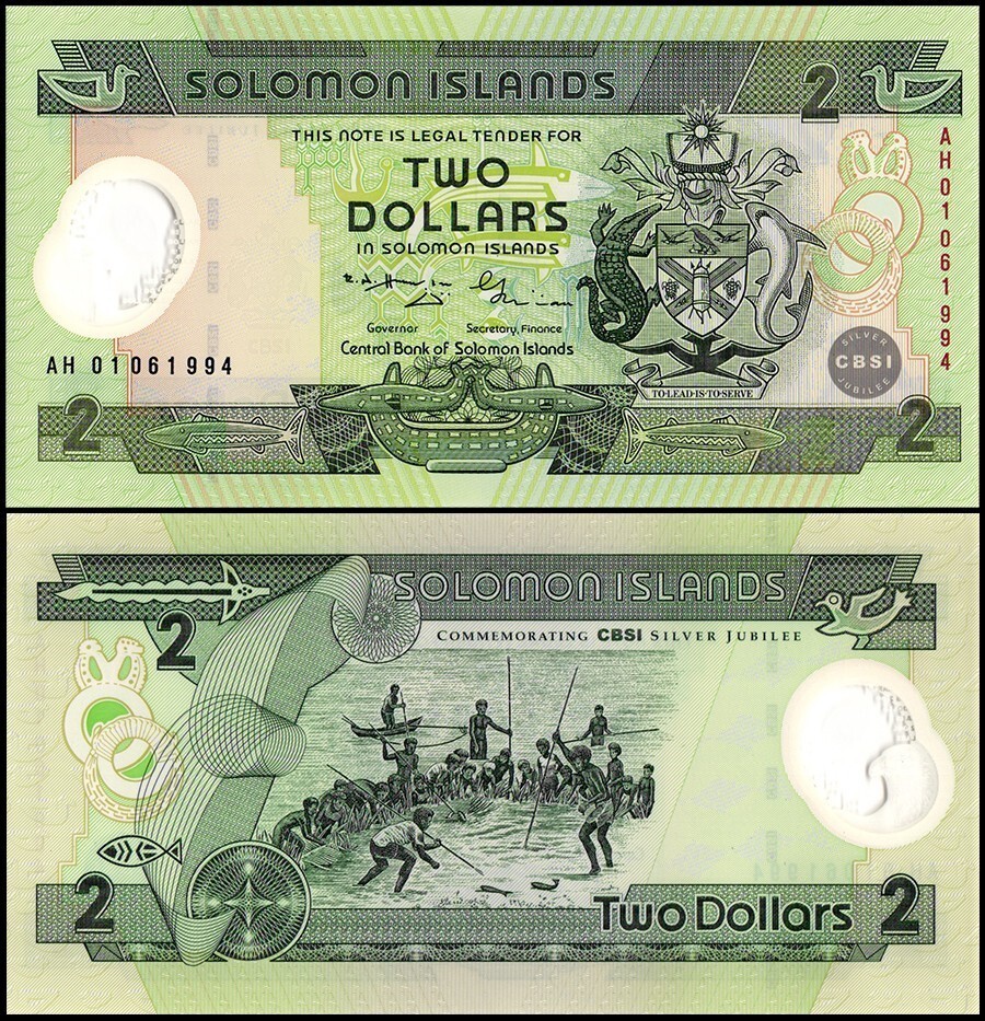 Solomon Islands 2 Dollars, 2001, P-23, UNC, Commemorative, Polymer
