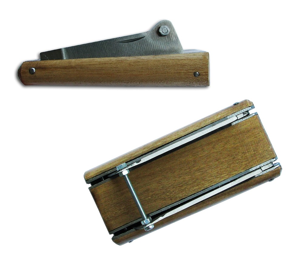 Double Blade Grafting Knife - Folding Pruning Tool with Wood Handle, High Car...