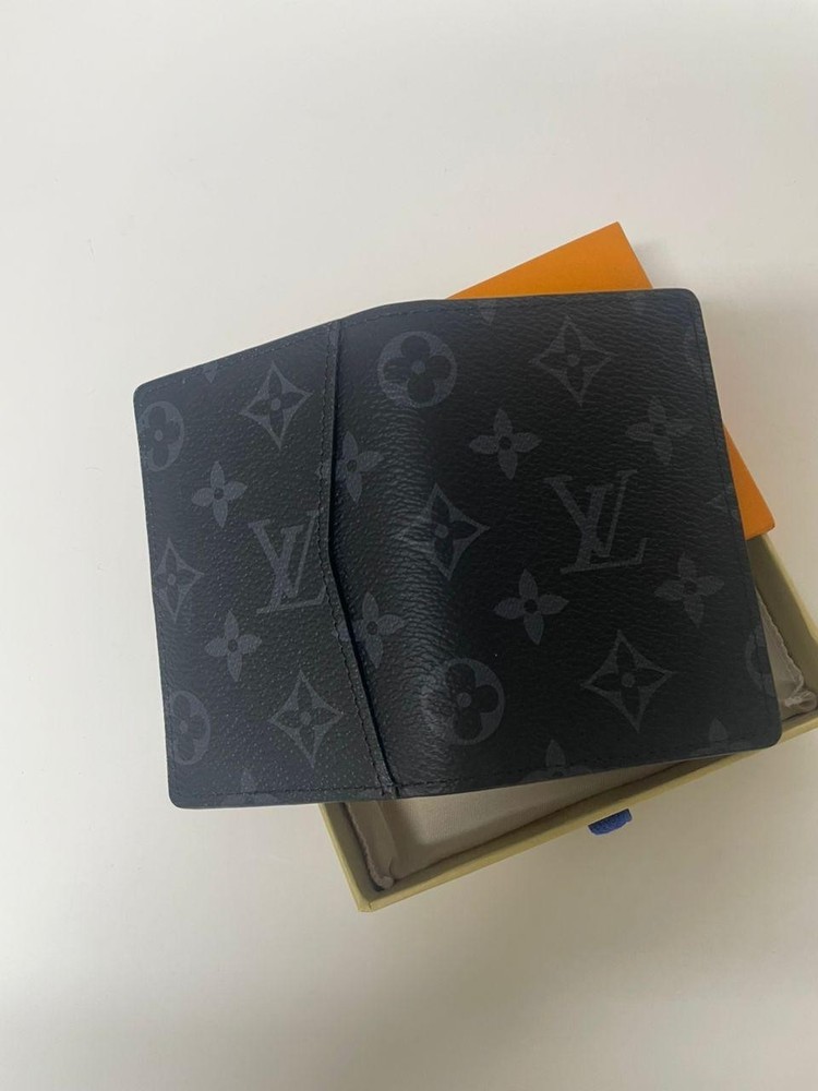 Louis Vuitton Pocket Organizer Monogram Eclipse LV Black Authentic
