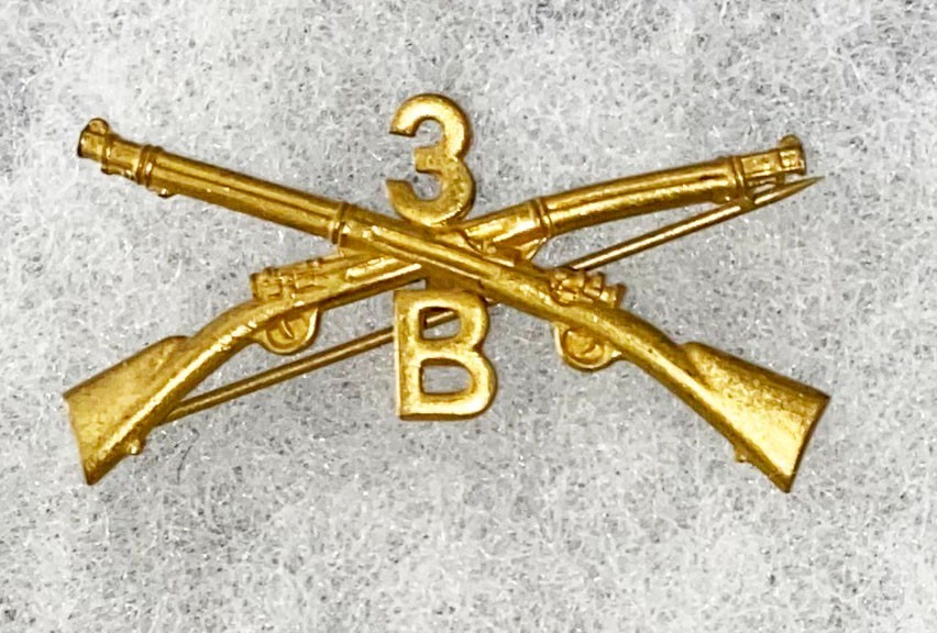 Pre-WWI B Company 3rd Infantry Collar Device