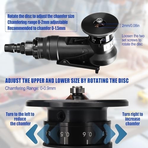 Handheld Pneumatic Chamfering Tool - Mini Air-Powered Beveling Machine, 45° Corn