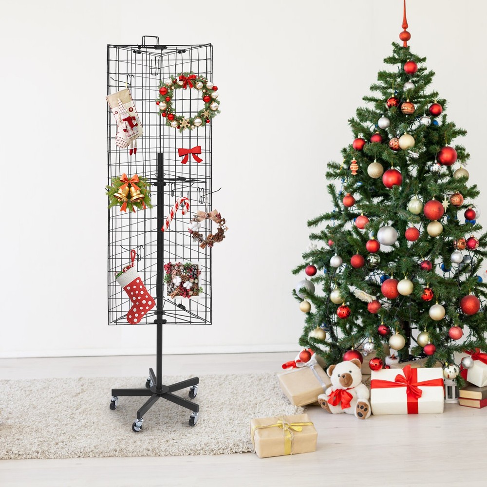 Gridwall Panel Display Stand Triangular Heavy Movable Floorstanding Detachable