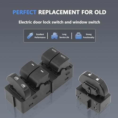 2 Pcs Power Door Lock Switch for F-150 2009-2014, Window Master Control Switch