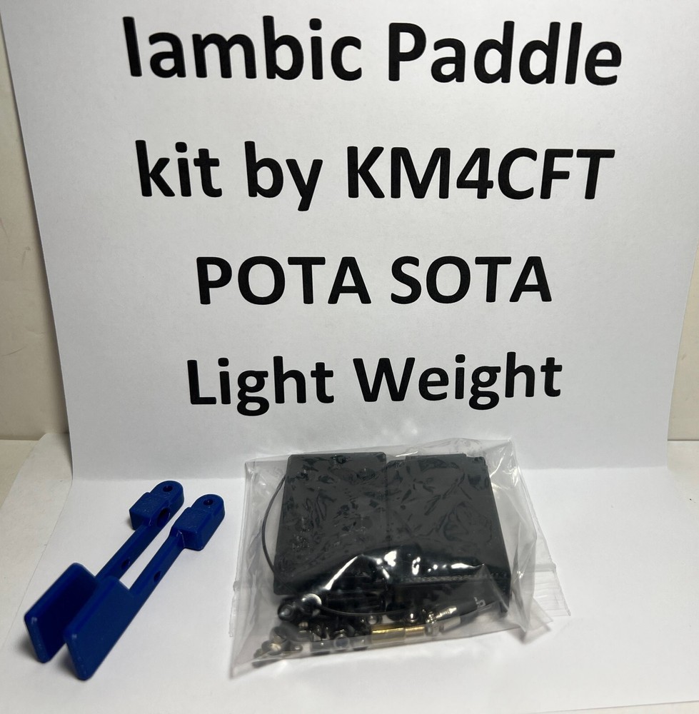 KM4CFT Iambic paddle KIT CW Morse code with RED or BLUE levers, magnets in base