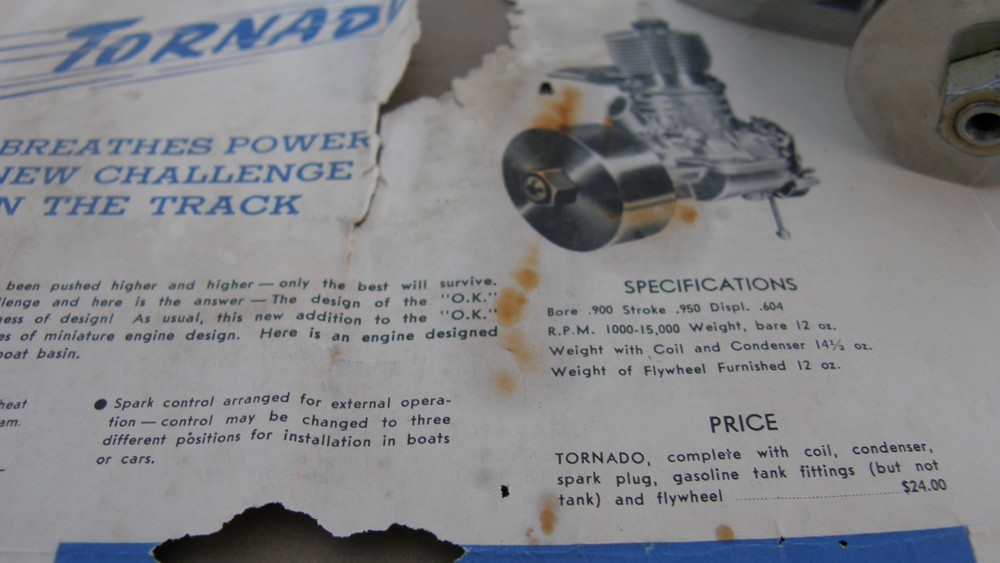 OK 60 TORONADO RACEWAY TETHER CAR / MARINE Spark Ignition Model Engine