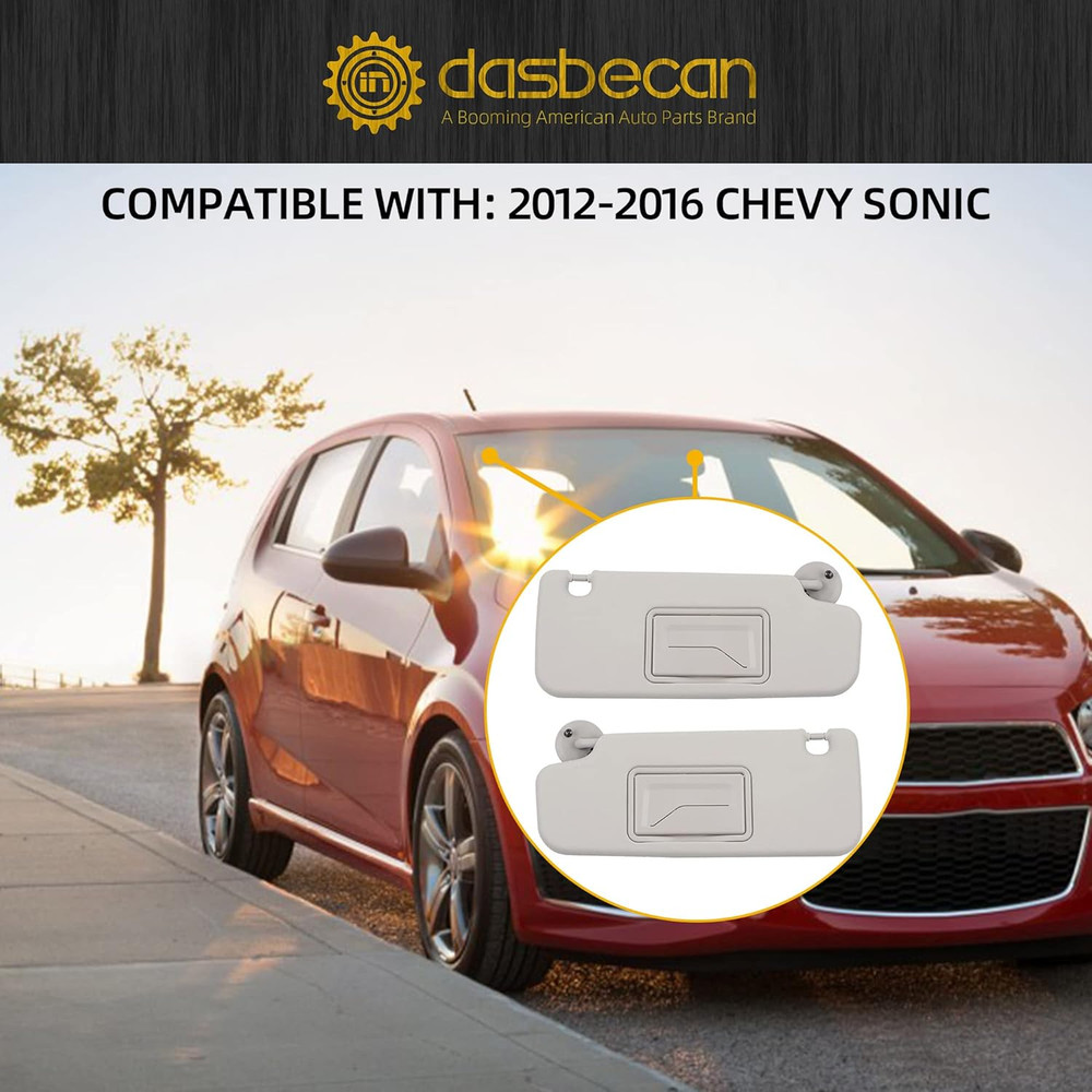 Left Driver & Right Passenger Side Sun Visor Compatible with Chevy Sonic 2012-20