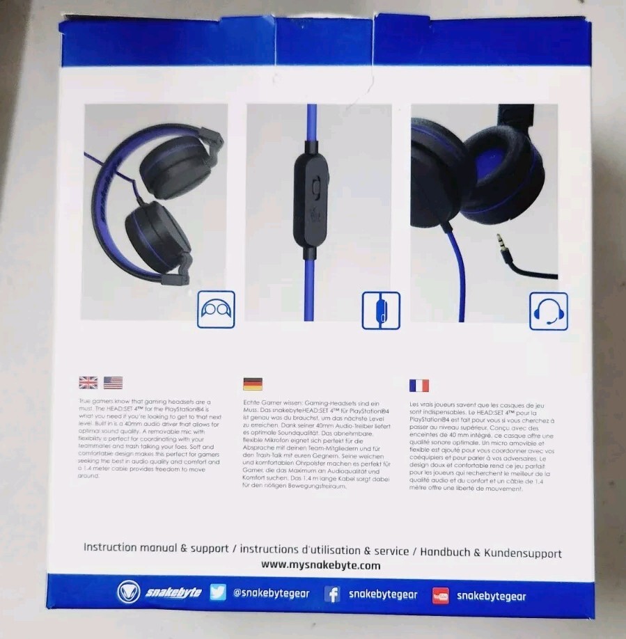 Snakebyte PS4 Headset HEAD:SET 4 - For PS4 Slim/Pro