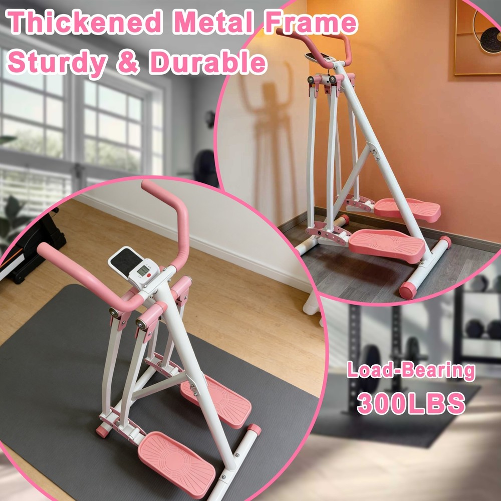 Foldable Air Walk Elliptical - Low-Impact Cardio Machine with LCD Display