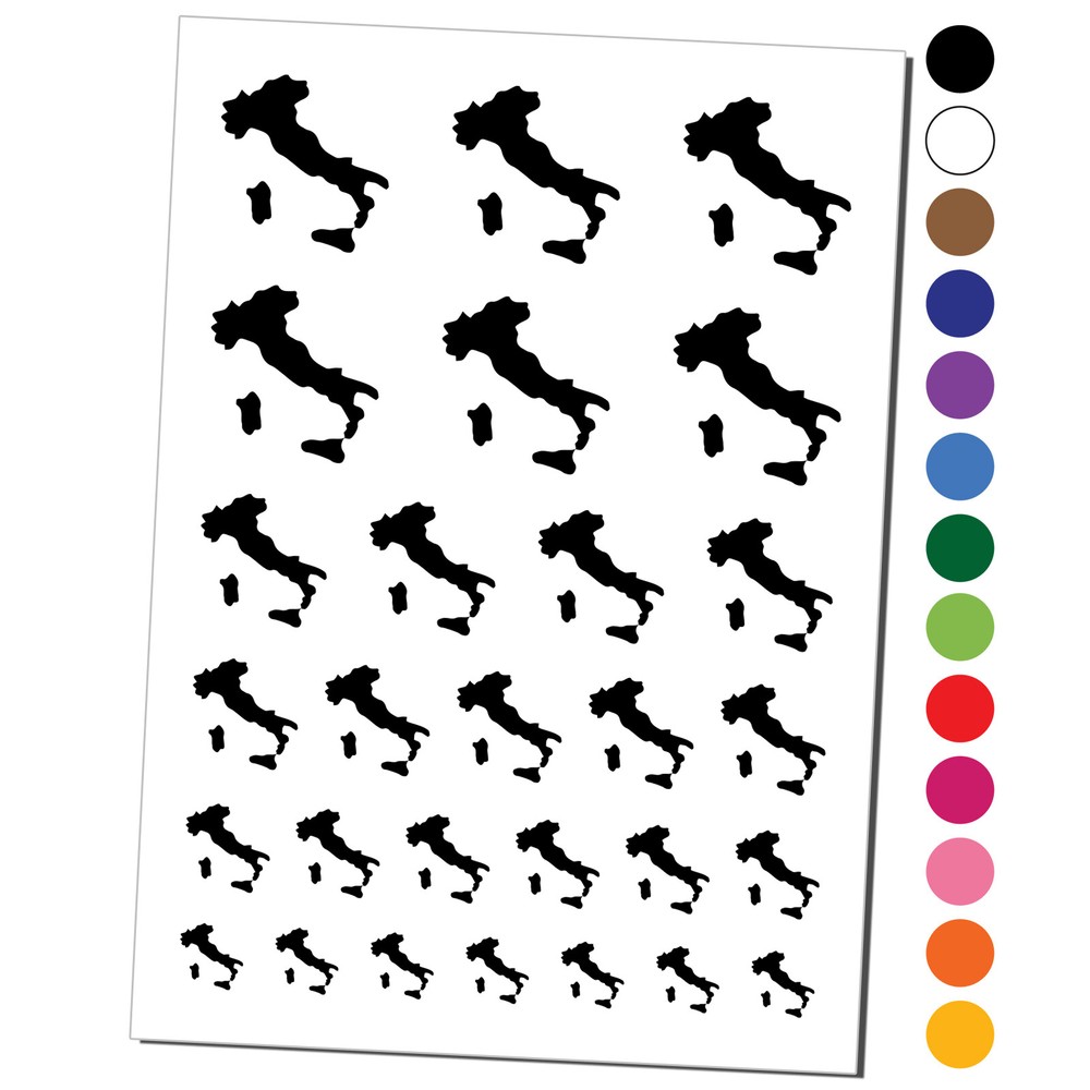 Italy Country Solid Temporary Tattoo Water Resistant Set