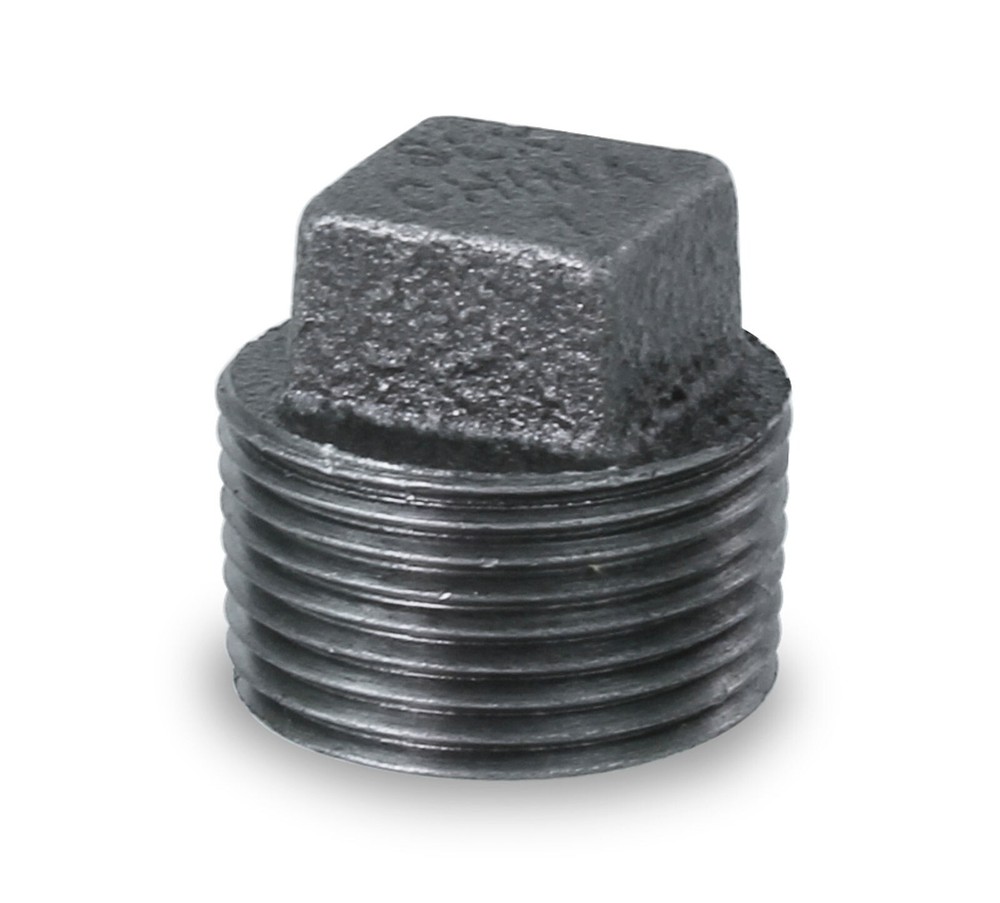 Black Malleable Iron Plug with Square Head