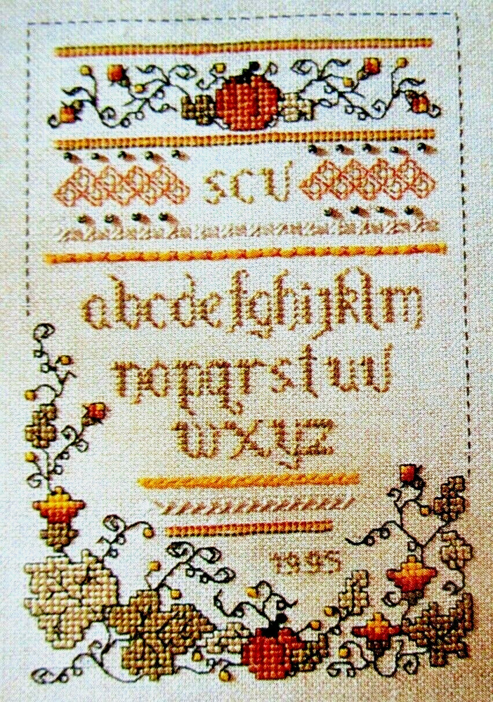 October Eves Poem Autumn Band Sampler CROSS STITCH PATTERNS