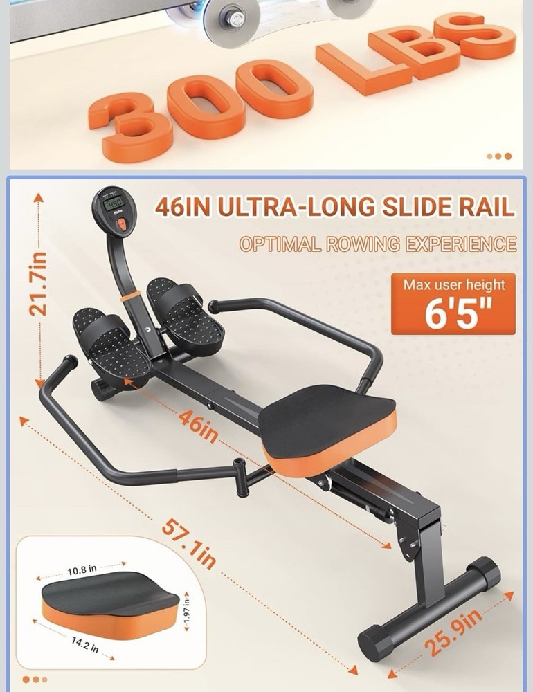 Niceday Rowing Machine,hydronic Rowing Machine,16Resistant Level 300Lb Capacit.