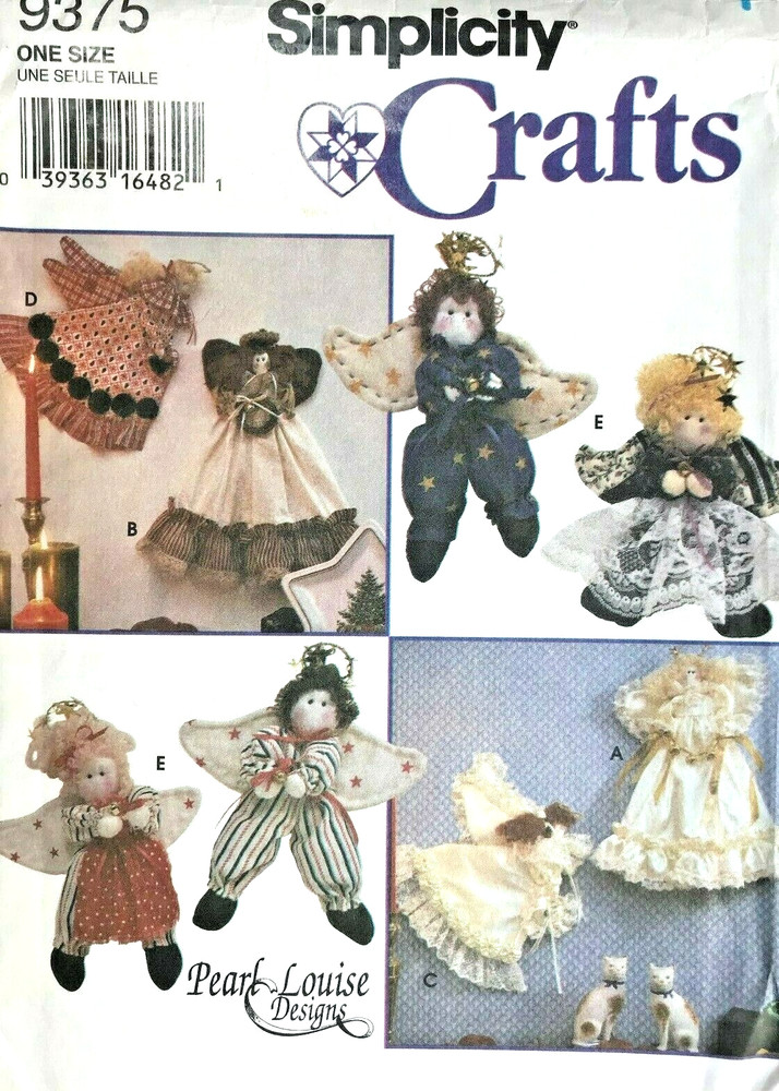Simplicity Christmas Angel Decorations Pattern 9375 Size 16"/14"/9" UNCUT