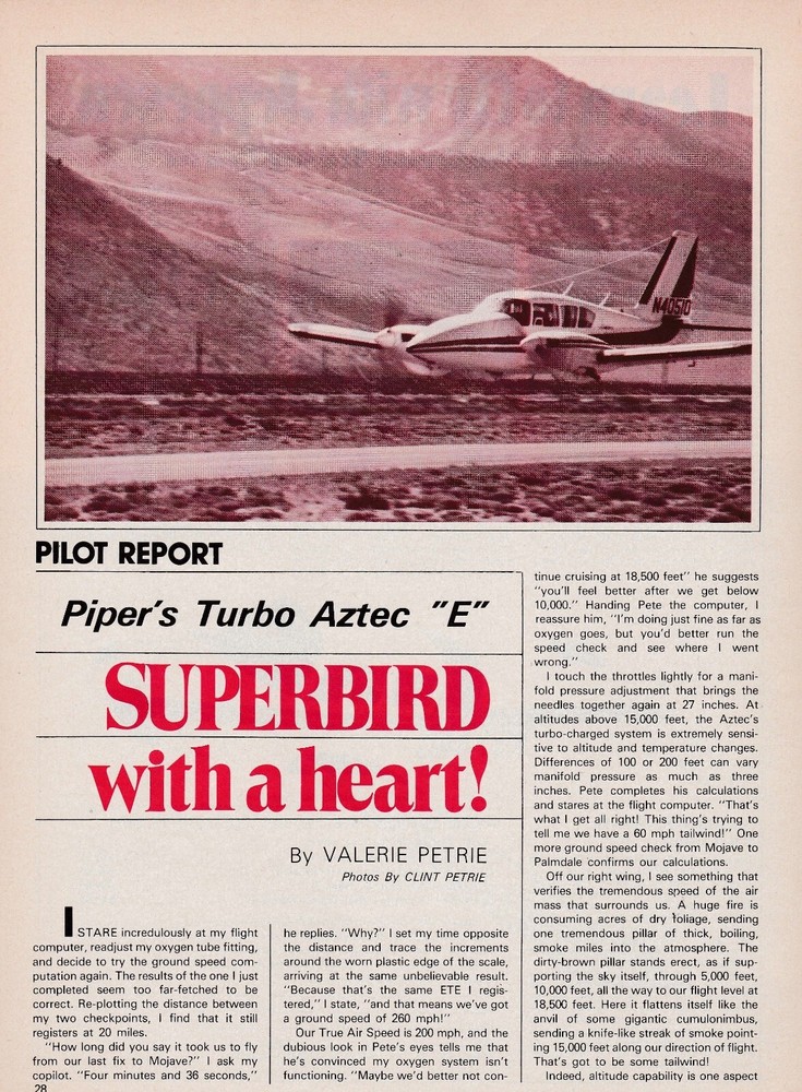 Piper Aztec Turbo E Aircraft Report 5/24/2025r