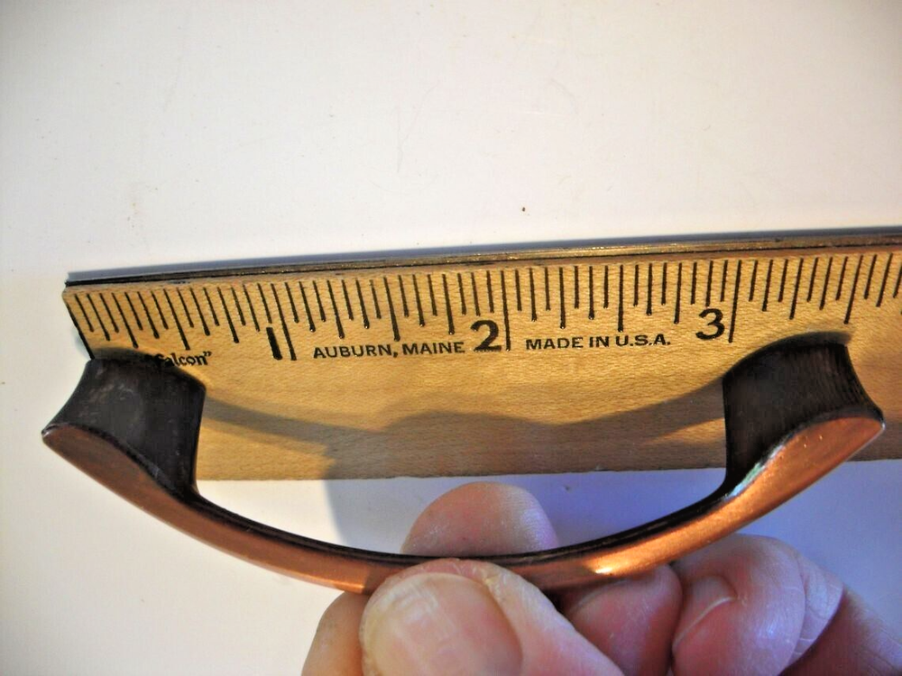 Vintage Nos Copper Flash Curved Drawer Pull Cabinet Door Handle Ajax