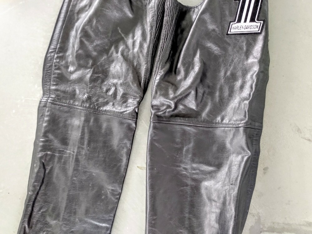 XELEMENT LEATHER MOTORCYCLE CHAPS • SIZE 40R