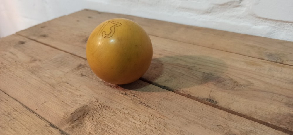 vintage billiard ball,number 13 devil's dozen, USSR Soviet polymer