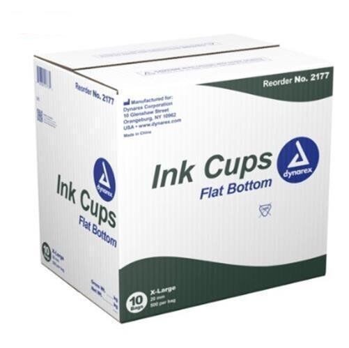 Dynarex 2175 Ink Cups Flat Bottom 14mm Medium New