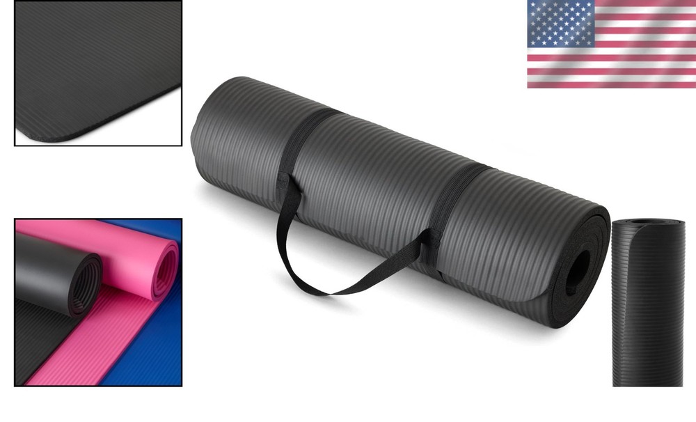Amazon Basics Extra Thick Exercise Yoga Mat with Carrying Strap