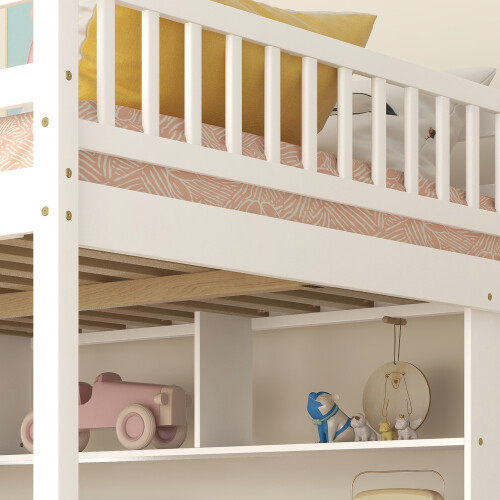 Full Size Loft Bed with Desk & Storage Staircases Full Size Loft Bunk Bed Frames