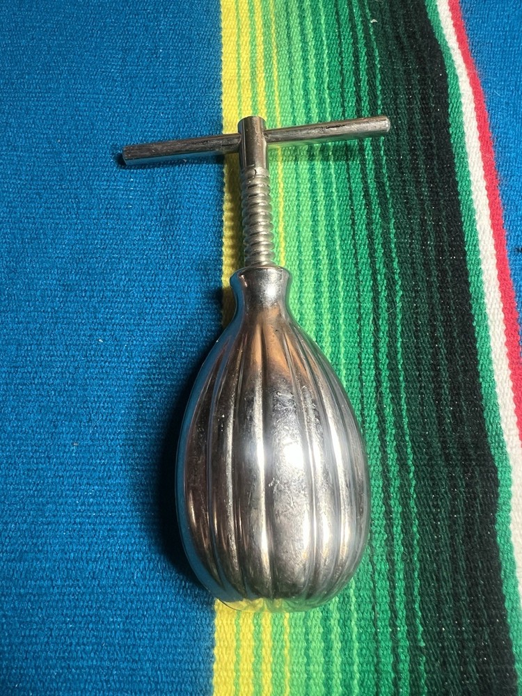 Vintage nut cracker Cast Iron T Handle Screw  Shell  Design