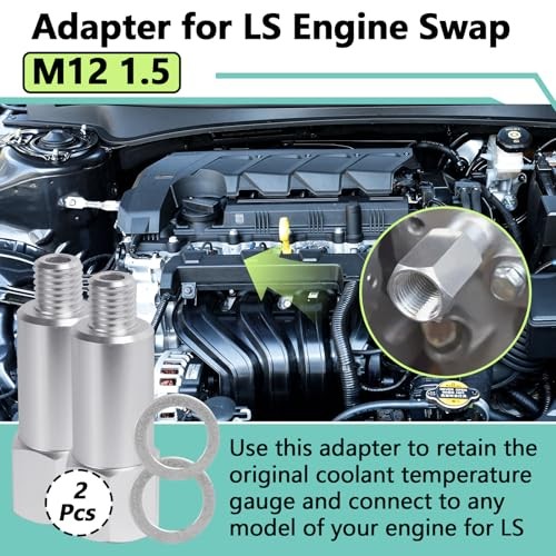 2 PCS Coolant Water Temperature Sensor Adapter Compatible with LS Engine, M12