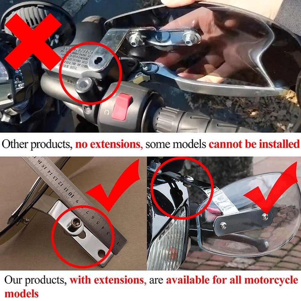 MZS Motorcycle Handguards, Hand Guards Wind Cold Clear Deflection