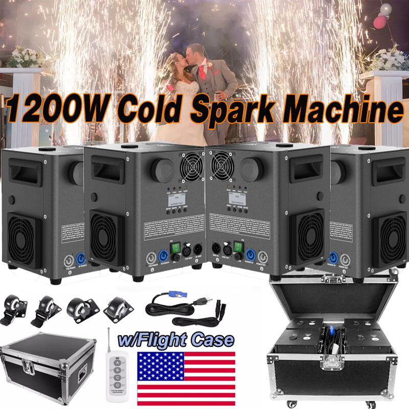 1200W Cold Spark Machine Stage Effect DMX Firework DJ Event Party Wedding W/Case