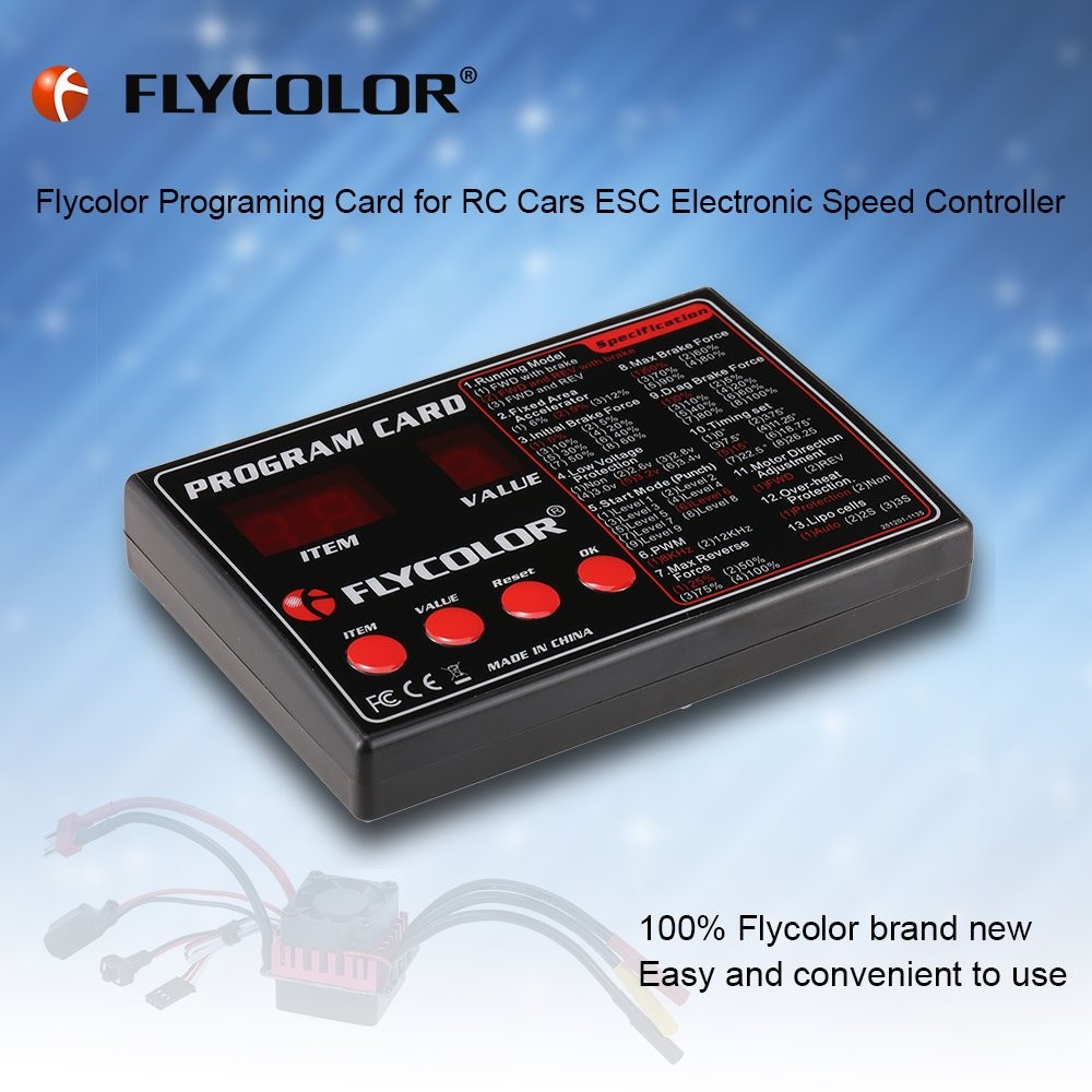 Flycolor Programing Card for RC Cars ESC Electronic Speed Controller