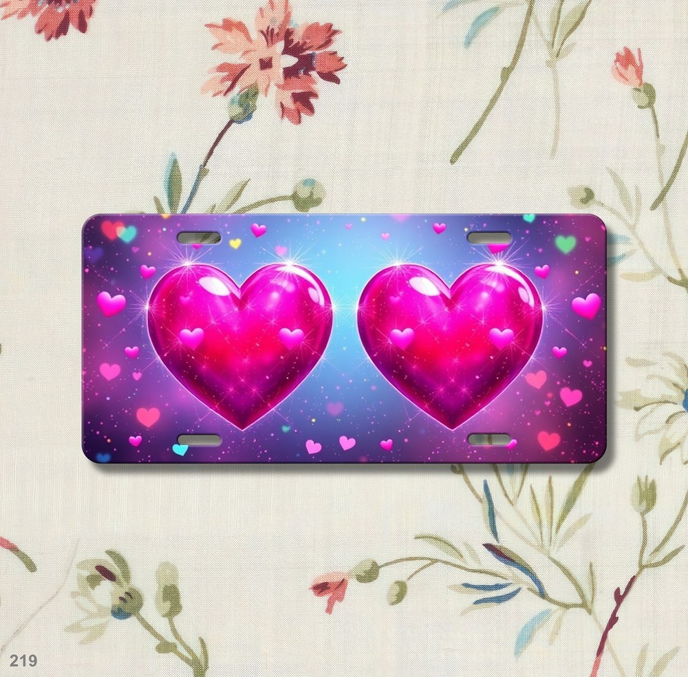 High Quality Hearts License Plate Personalized Auto Tag Unique Gift