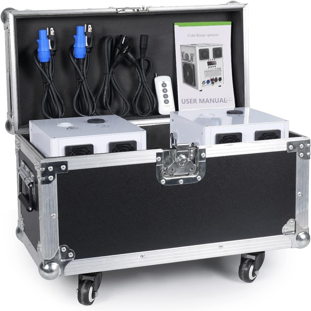 2Pcs Cold Spark Firework Machine with Case Set 700W Stage Wedding Effect Machine