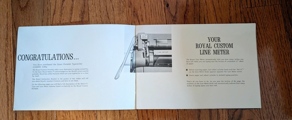 Your New Royal Custom Typewriter Booklet