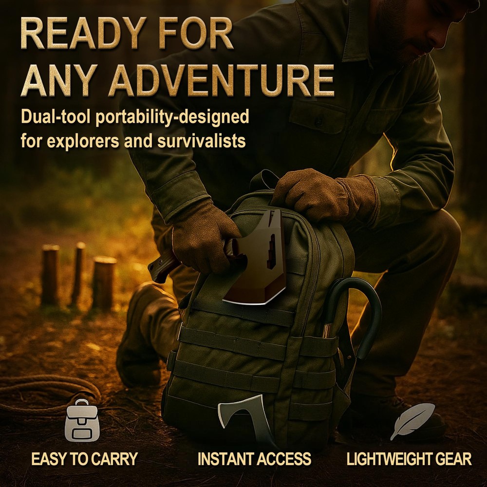 Grumpy Bear Tactical Axe Sickle Set Survival Tomahawk Hatchet