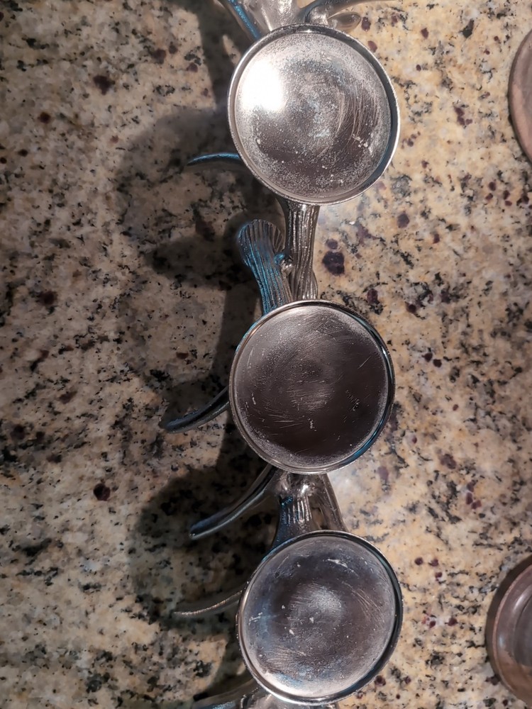 Candelabras Candle Holders 3 Silver Antlers