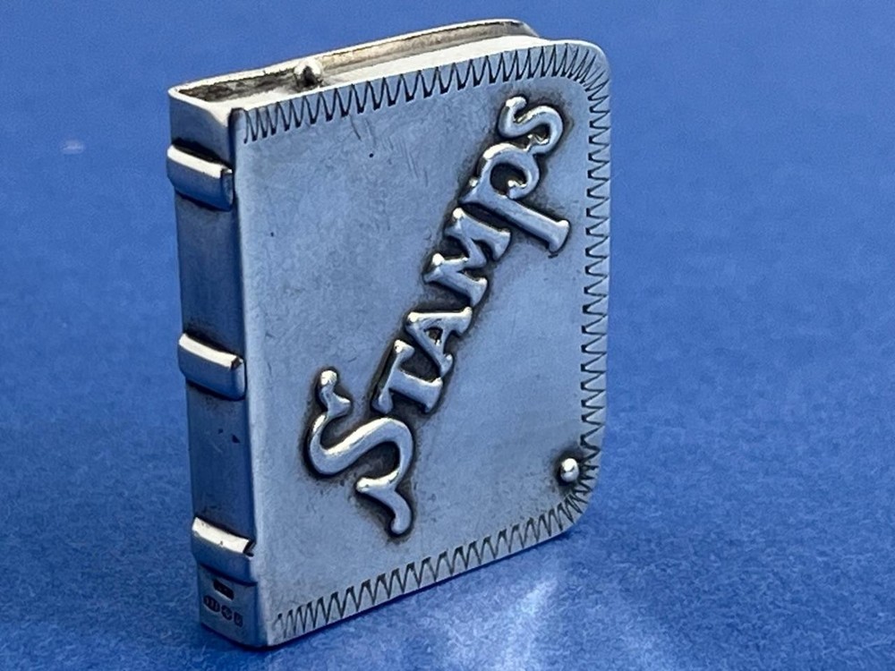 NICE VINTAGE SOLID SILVER STAMP BOX / CASE LON 1990