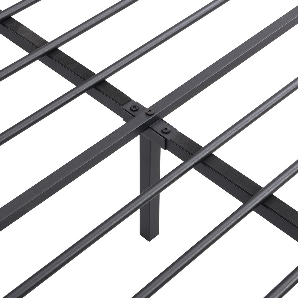 Full Size LED Bed Frame w/ Headboard and USB Port Upholstered Platform Bed Frame