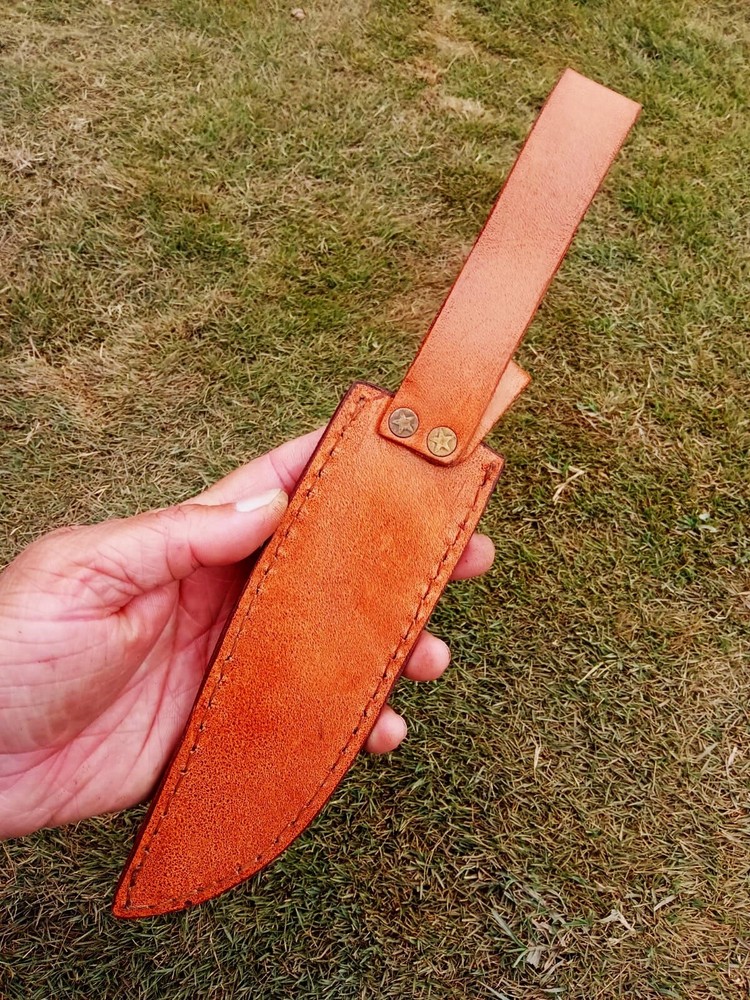 Custom Handmade Fixed blade Engraved Leather Sheath / Holster / Bowie Knife