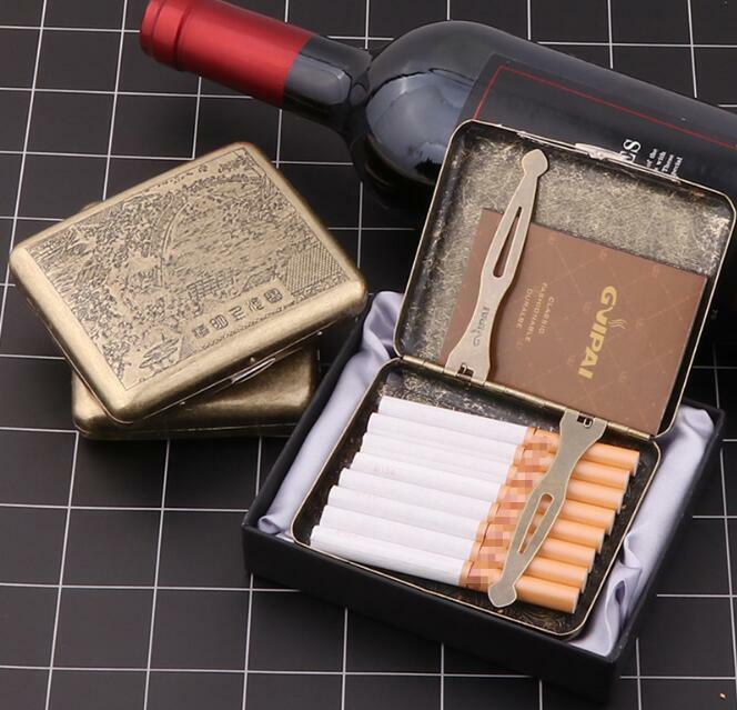 Cigarette Case Solid Metal Cigarette Case Vintage 20 Cigarettes Holder