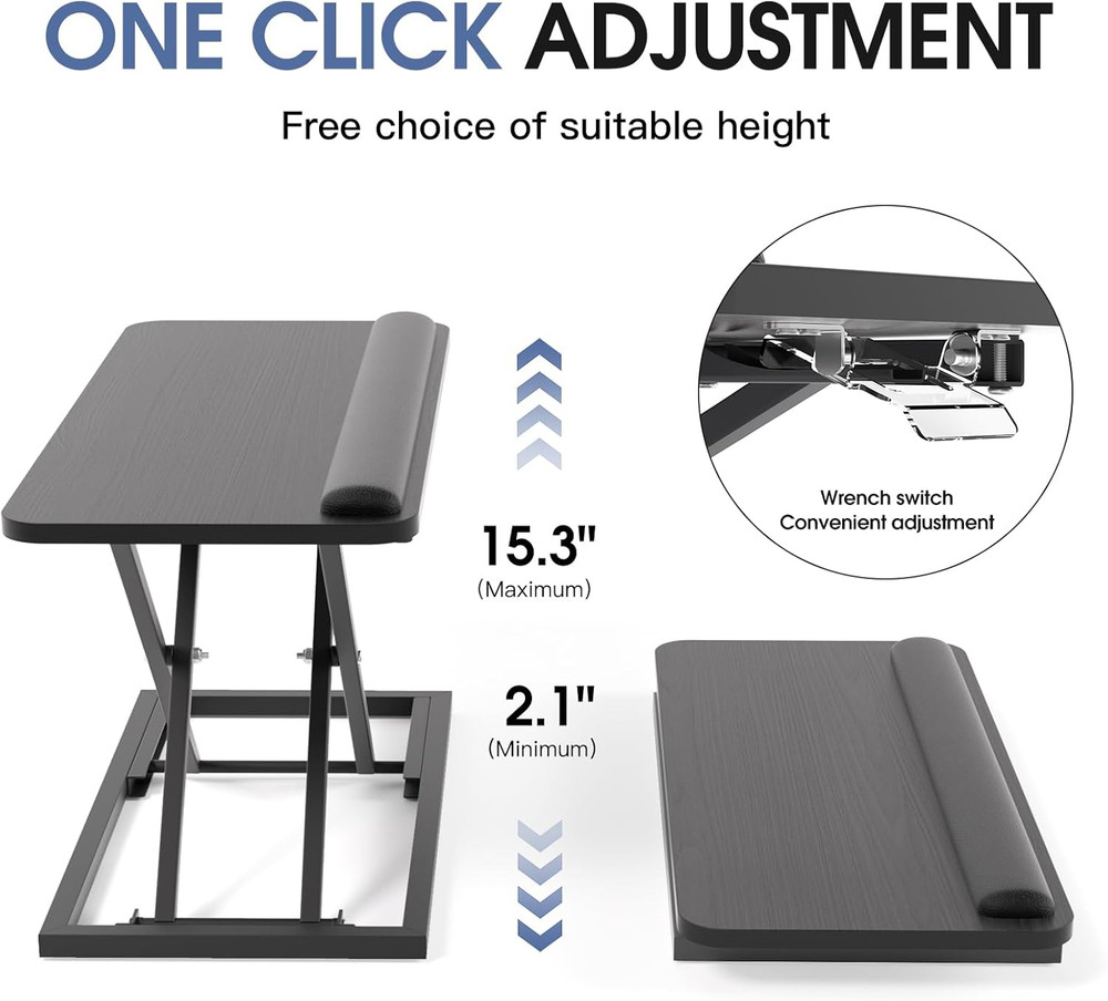 Adjustable Standing Keyboard Tray with Wrist Rest for Ergonomic Workstations
