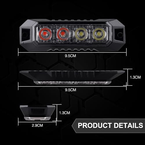 LED Grille Mount Emergency Strobe Lights Red White