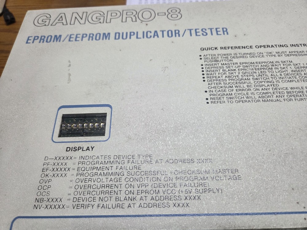 GANGPRO -8 Eprom Duplicstor Tester