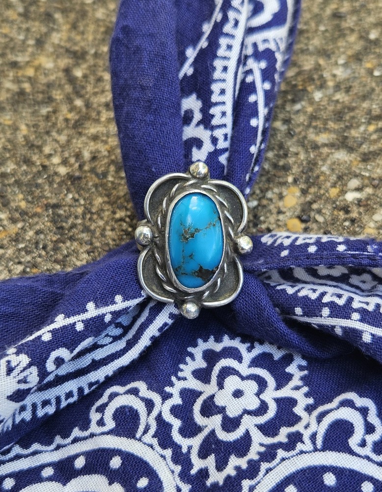 Vintage Sterling & Turquoise Ring - Size 8