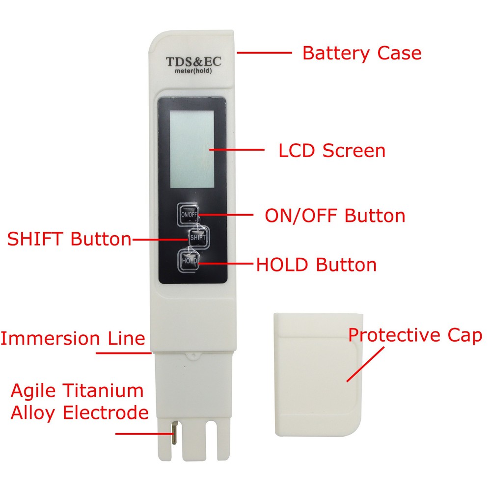 1 PCS TDS Meter Digital Tester Water TDS Conductivity Temperature Testing Tool