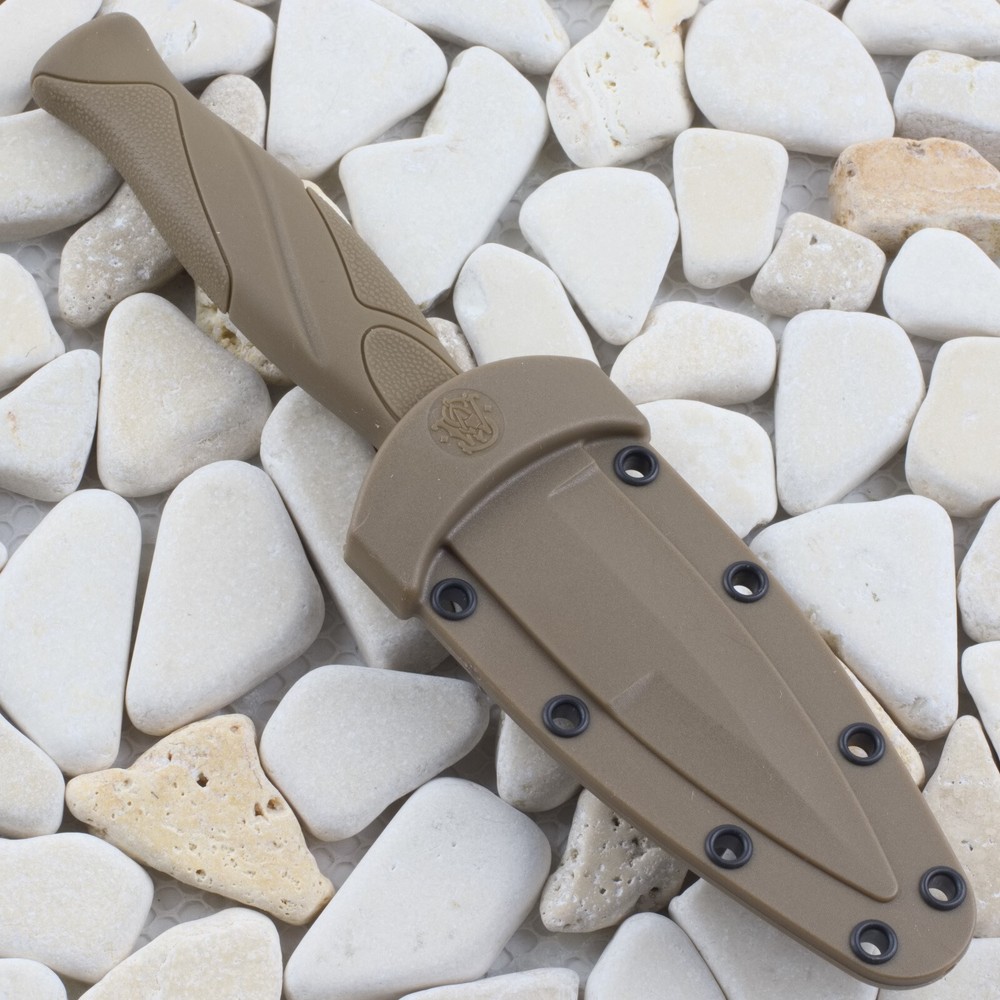 Smith & Wesson S&W Boot Fixed Blade Knife Tan Rubber Handle