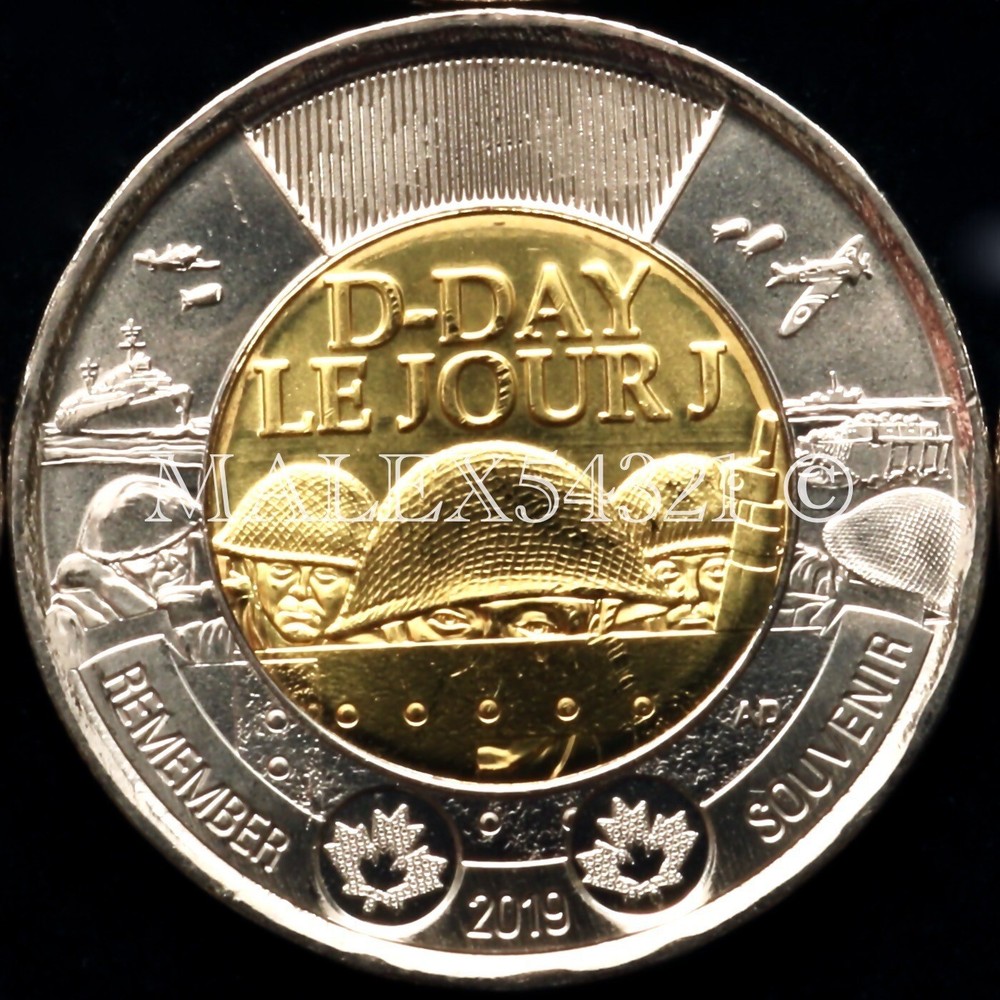 🇨🇦​ CANADA 2019 "D-DAY" 2 DOLLARS UNCIRCULATED