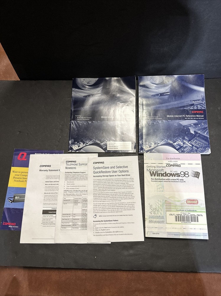 1999 Compaq Mobile Internet PC Reference Manual, Feature Guide, Getting Started